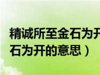 精诚所至金石为开下一句是什么（精诚所至金石为开的意思）