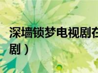 深墙锁梦电视剧在哪里能观看（深墙锁梦电视剧）