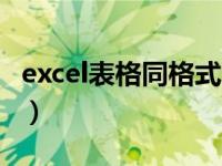 excel表格同格式复制（excel表格带格式复制）