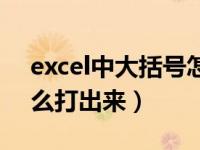 excel中大括号怎么打出来（excel大括号怎么打出来）