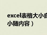 excel表格大小自动适应内容（excel表格大小随内容）