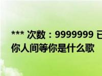 *** 次数：9999999 已用完，请联系开发者***我在红尘等你人间等你是什么歌