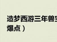 造梦西游三年兽宝宝（造梦西游3年兽宝宝易爆点）