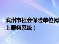 滨州市社会保险单位网上服务系统（滨州市社会保险单位网上服务系统）