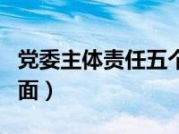 党委主体责任五个方面（党委主体责任五个方面）