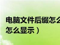 电脑文件后缀怎么显示win11（电脑文件后缀怎么显示）