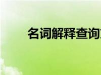 名词解释查询方式（名词解释查询）