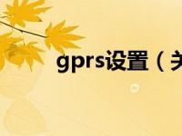 gprs设置（关于gprs设置的介绍）