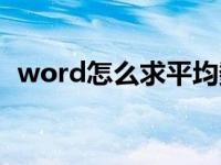 word怎么求平均数（word怎么求和一列）