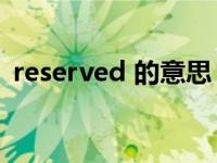 reserved 的意思（Reserved 是什么意思）