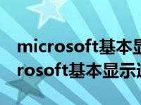 microsoft基本显示适配器是什么类型（microsoft基本显示适配器）