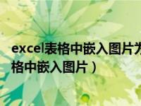 excel表格中嵌入图片为什么会不能随单元格大小（excel表格中嵌入图片）