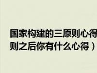 国家构建的三原则心得体会400字（学习完国家构建的三原则之后你有什么心得）