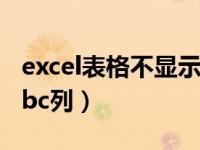 excel表格不显示a列b列（excel表格不显示abc列）