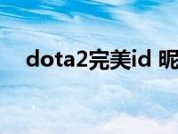 dota2完美id 昵称（dota2完美启动项）