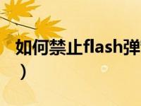 如何禁止flash弹窗（flash弹窗怎么永久关闭）