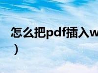 怎么把pdf插入word中（怎么把pdf插入ppt）