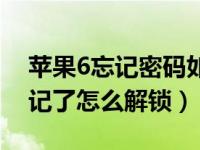 苹果6忘记密码如何解锁（苹果6手机密码忘记了怎么解锁）