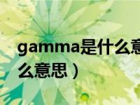 gamma是什么意思中文翻译（gamma是什么意思）