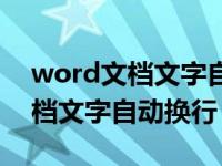 word文档文字自动换行怎么设置（word文档文字自动换行）