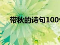 带秋的诗句100句（带秋的诗句飞花令）