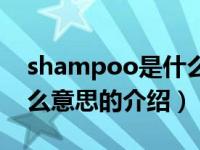 shampoo是什么意思（关于shampoo是什么意思的介绍）