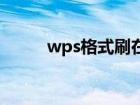 wps格式刷在哪里（wps格式刷）