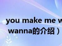 you make me wanna（关于you make me wanna的介绍）