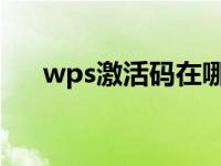 wps激活码在哪里填写（WPS激活码）