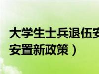 大学生士兵退伍安置管理岗（大学生士兵退伍安置新政策）