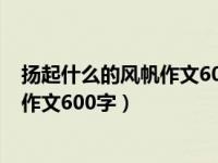 扬起什么的风帆作文600字记叙文成长类（扬起什么的风帆作文600字）