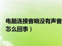 电脑连接音响没有声音怎么回事儿（电脑连接音响没有声音怎么回事）